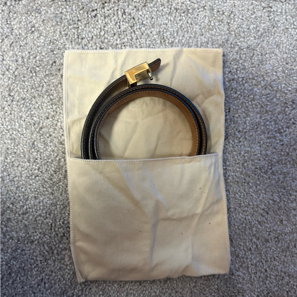 ***SOLD*** Louis Vuitton Brown and Gold Monogram Belt size 85 w/COA - Picture 3 of 7